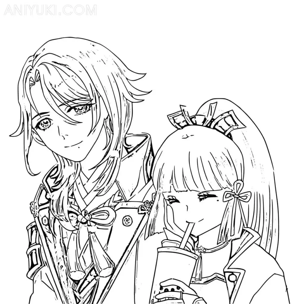 Desenhos de Kamisato Ayaka Para Colorir 18