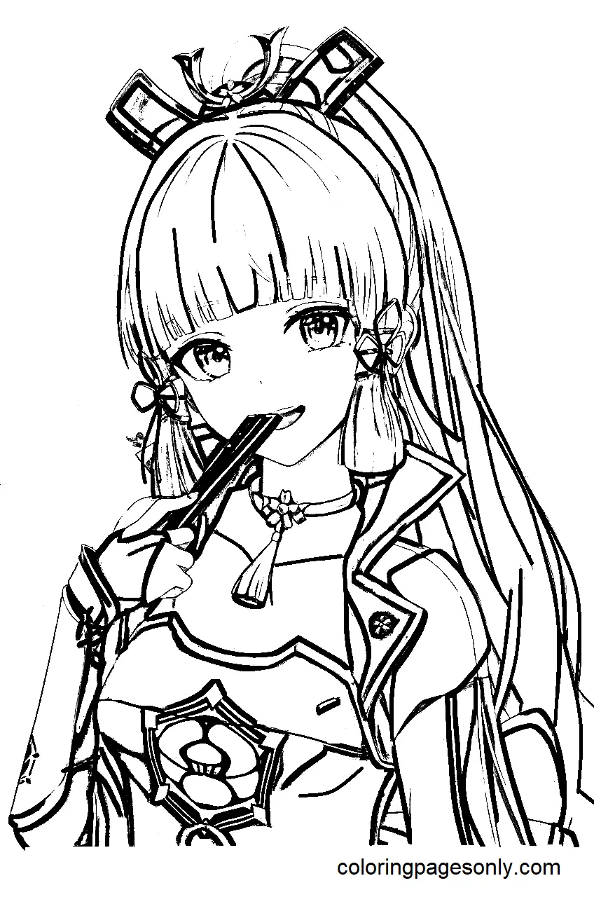 Desenhos de Kamisato Ayaka Para Colorir 43