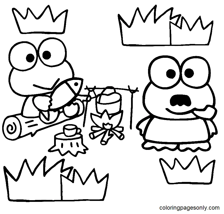 Keroppi Coloring Pages