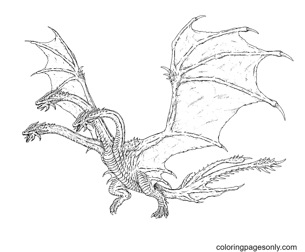 King Ghidorah Coloring Pages 10 Printable for Free Download