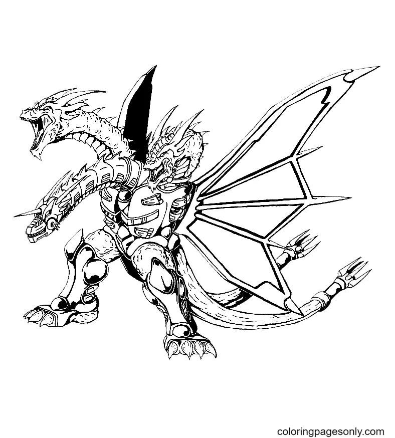 King Ghidorah Coloring Pages 10 Printable for Free Download