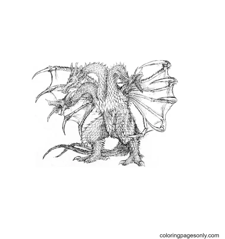 King Ghidorah Coloring Pages