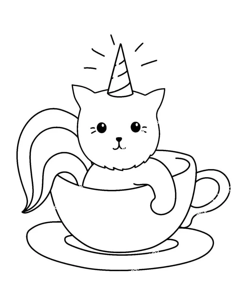 Kittycorn Coloring Pages to Print - Free Printable Coloring Pages