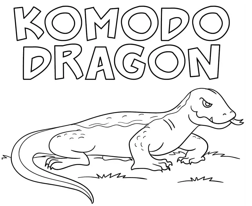 Dragao de Komodo Para Colorir 2