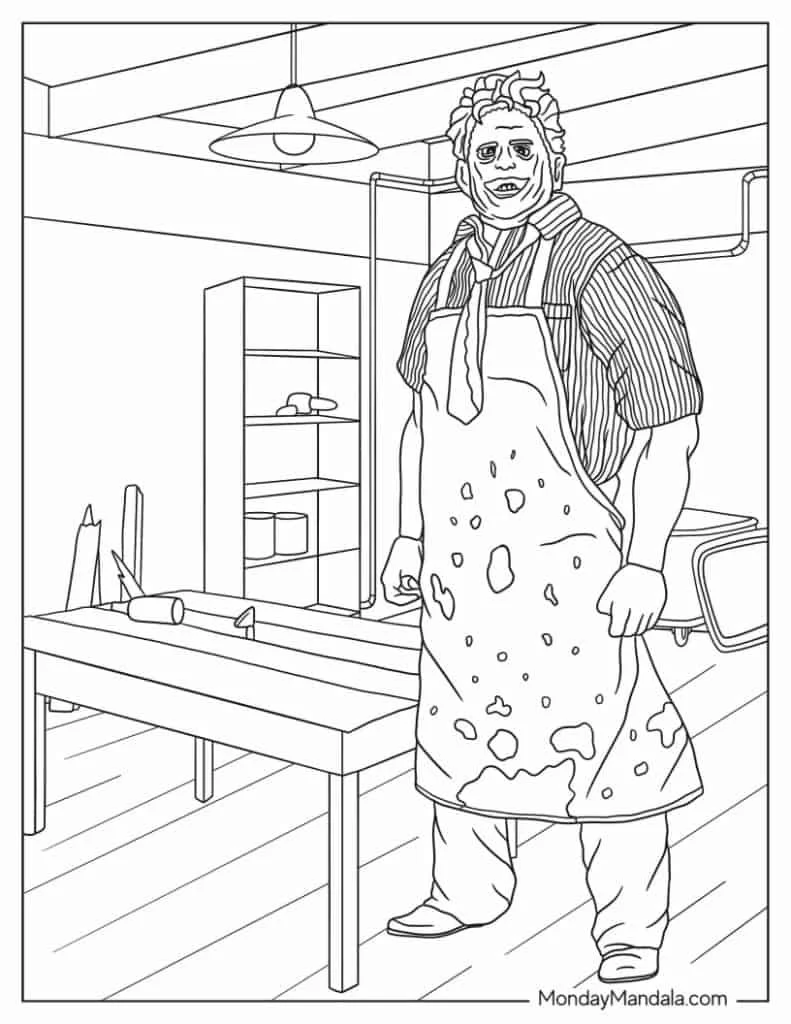 Leatherface Coloring Pages 11