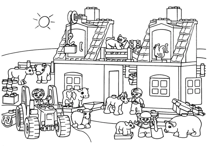 Lego Farm Coloring Pages 7