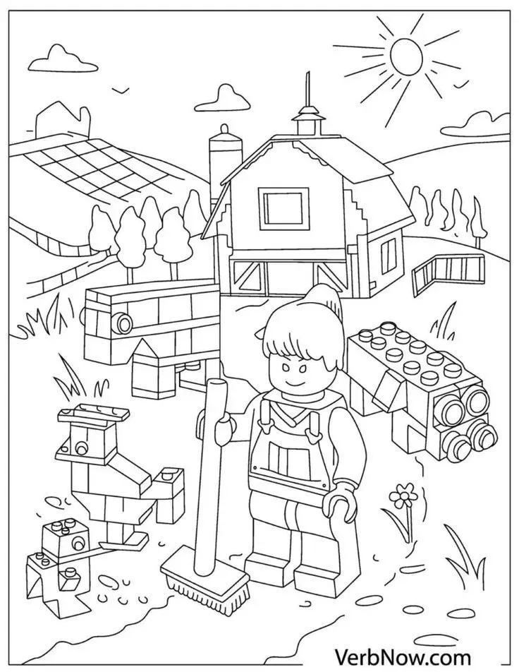 Lego Farm Coloring Pages 9