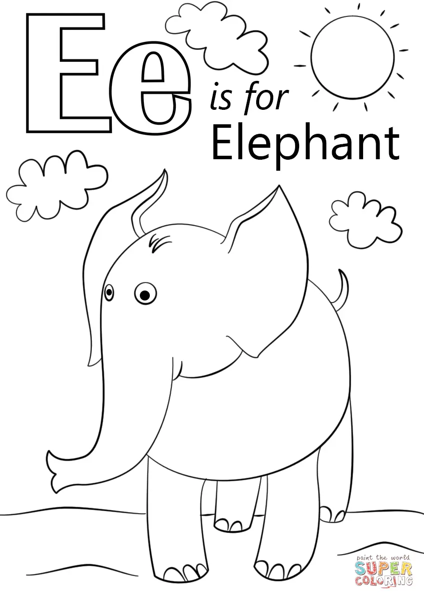 Letter E Coloring Pages 54