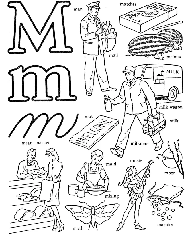 Letter M Coloring Pages 43