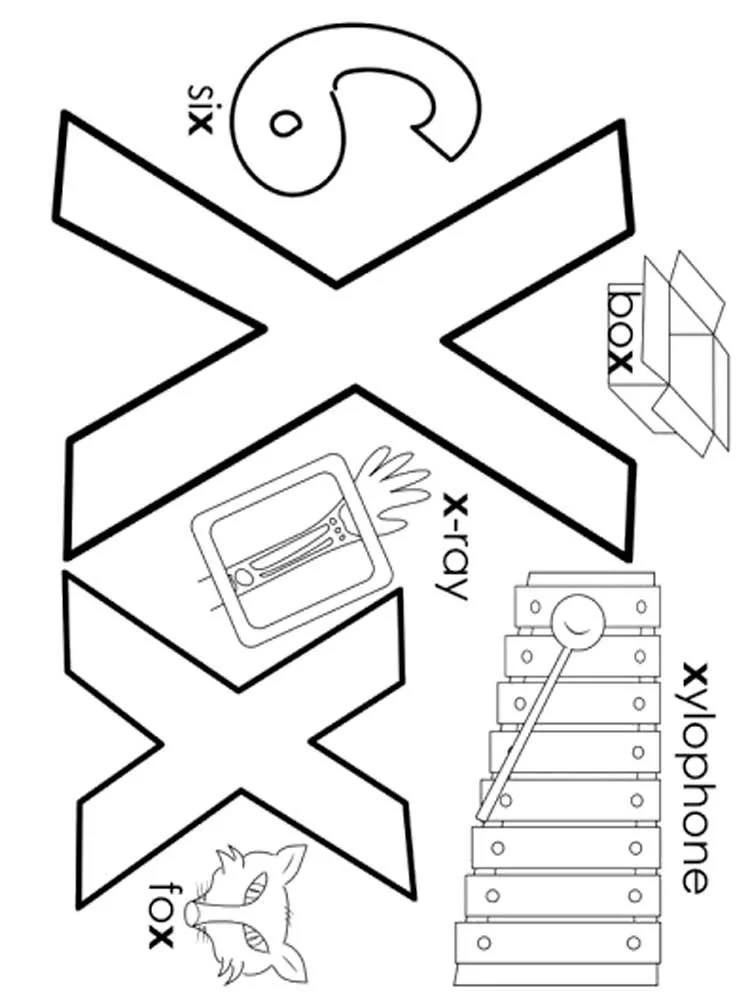 Desenhos de Letra X Para Colorir 28