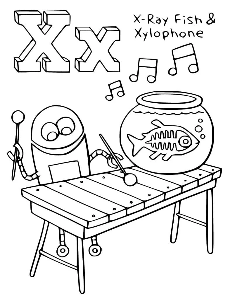 Desenhos de Letra X Para Colorir 30