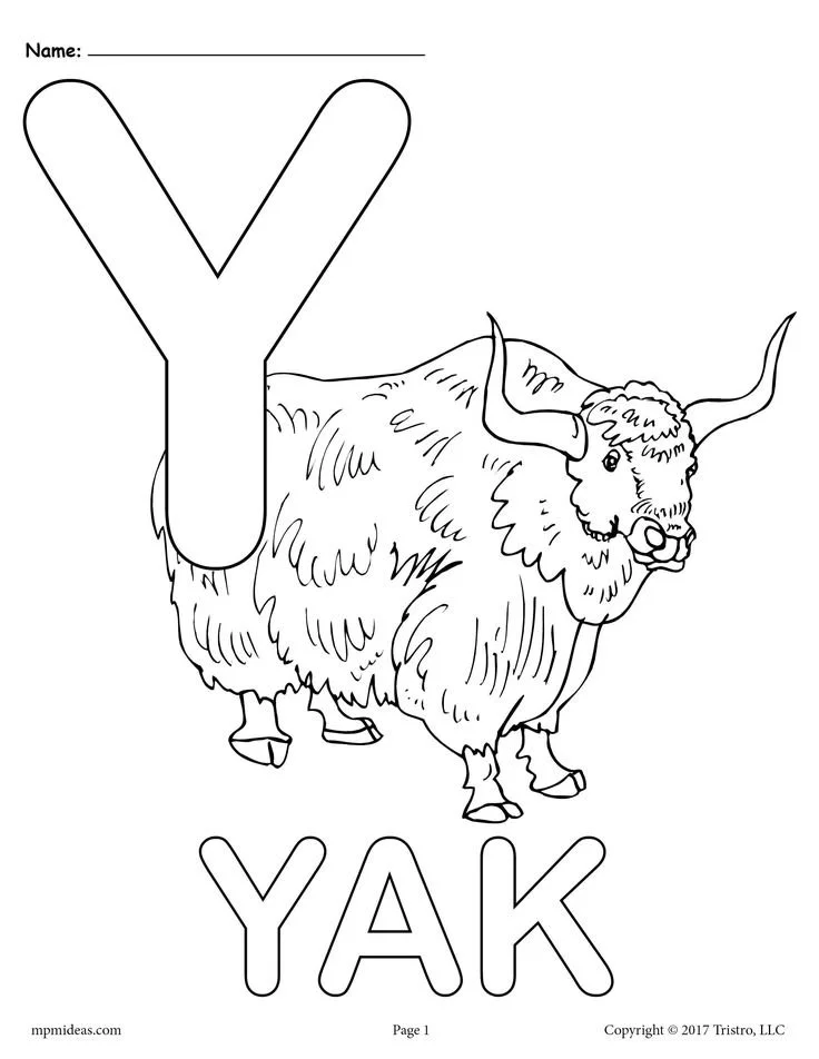 Letter Y Coloring Pages 26