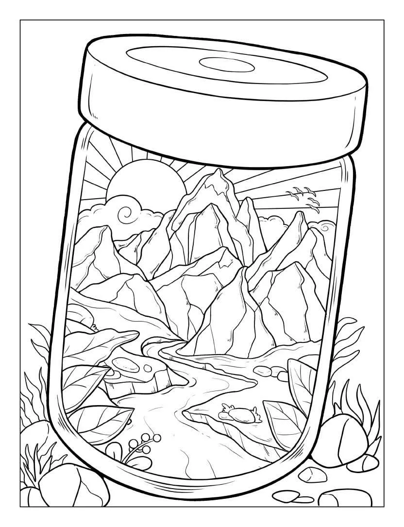 Life Inside Jar Coloring pages 17