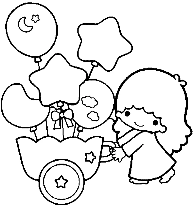 Little Twin Stars Para Colorear 54