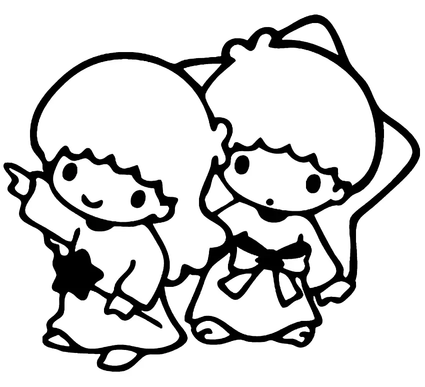 Little Twin Stars Para Colorear 55