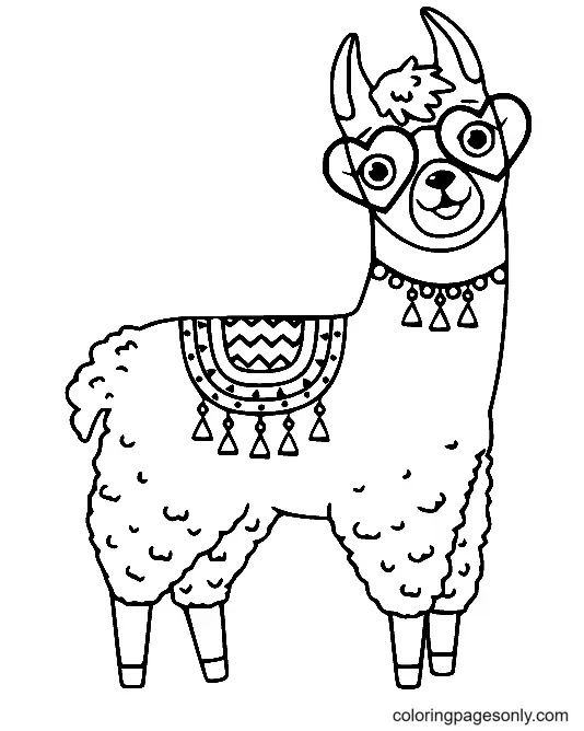 Llama Coloring Pages 11