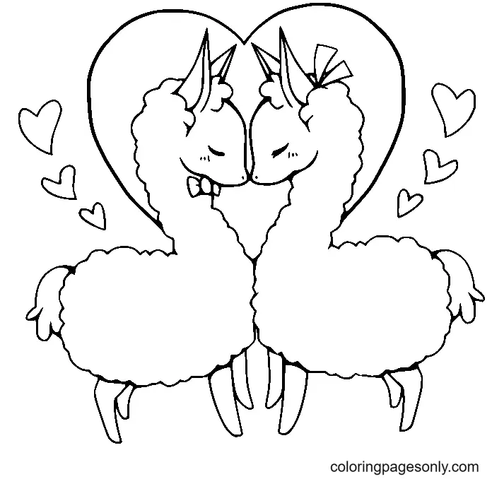 Llama Coloring Pages 12