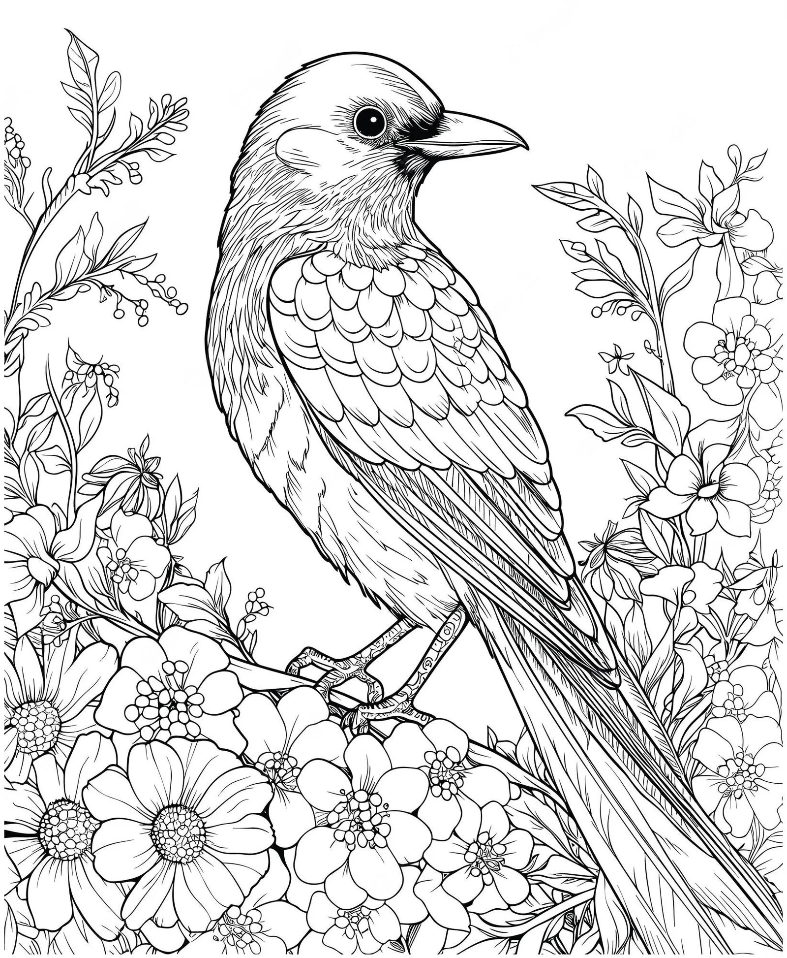 Magpie Coloring Pages