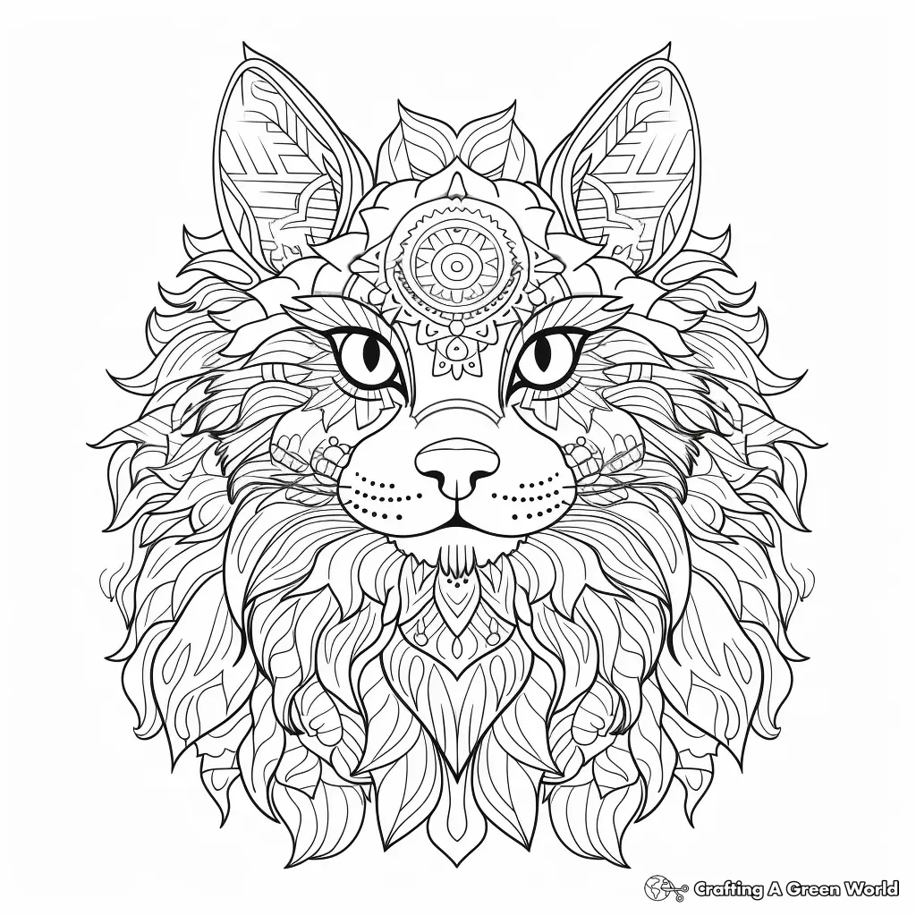 Mandala Cat Coloring Pages