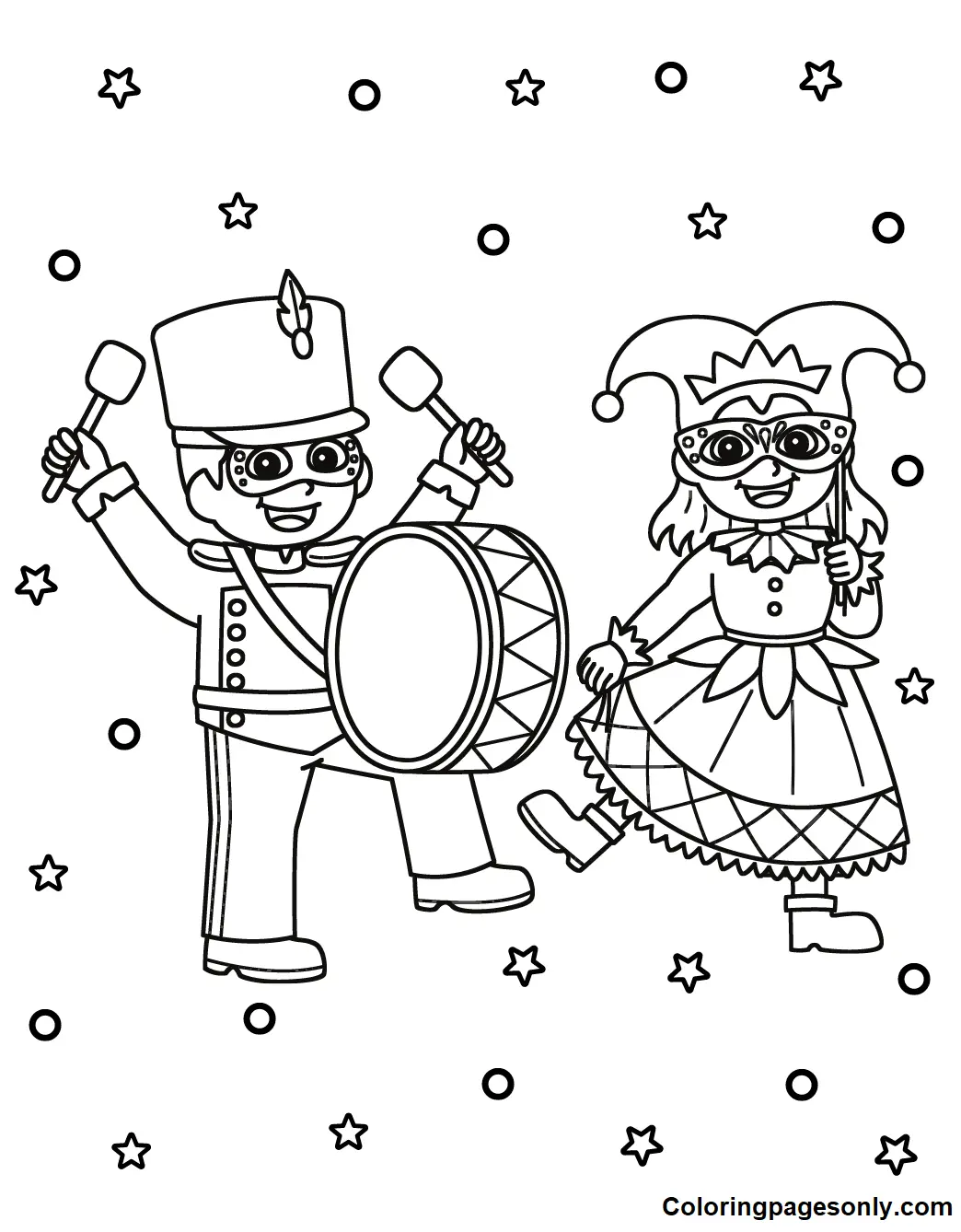 Mardi Gras Para Colorear 55