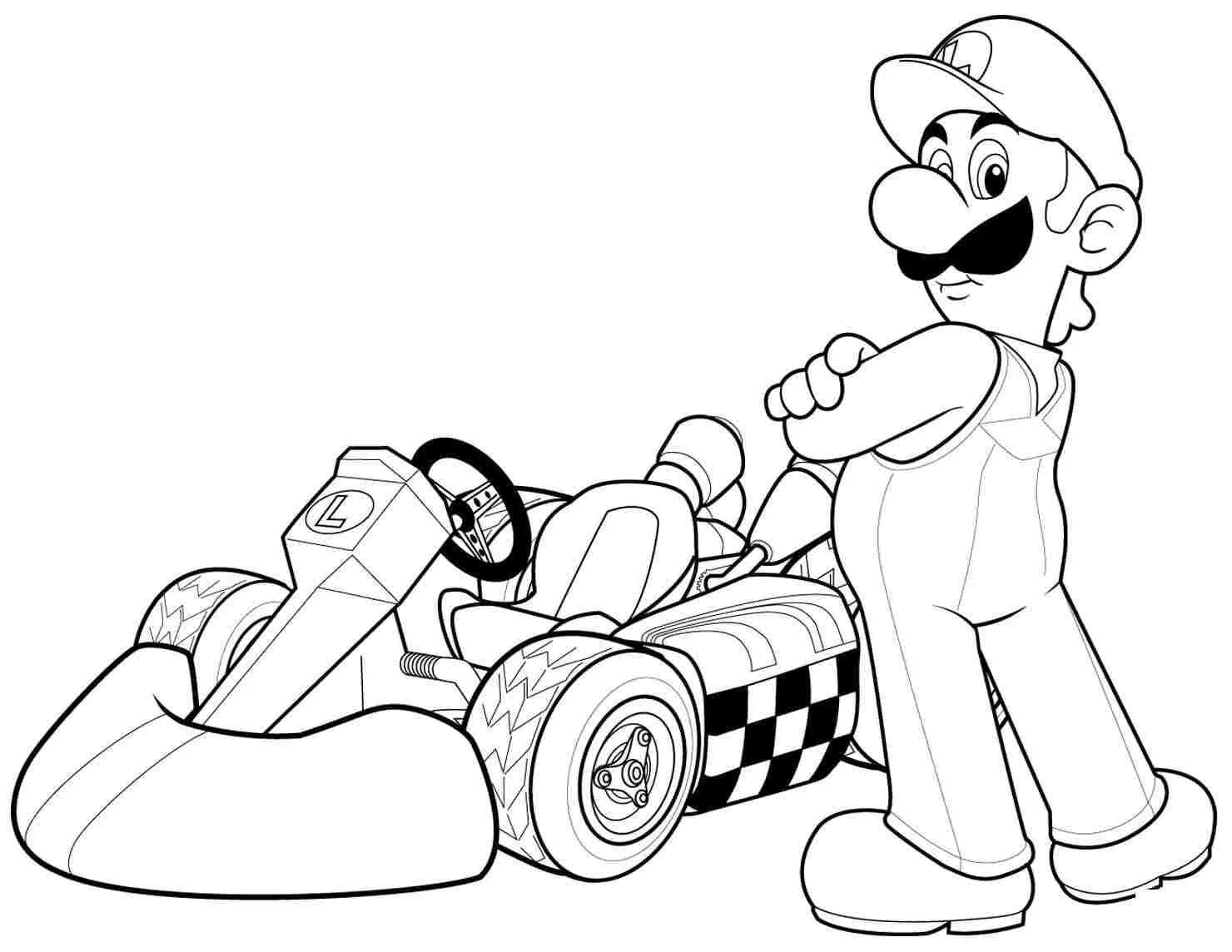 Mario Kart Coloring Pages 1