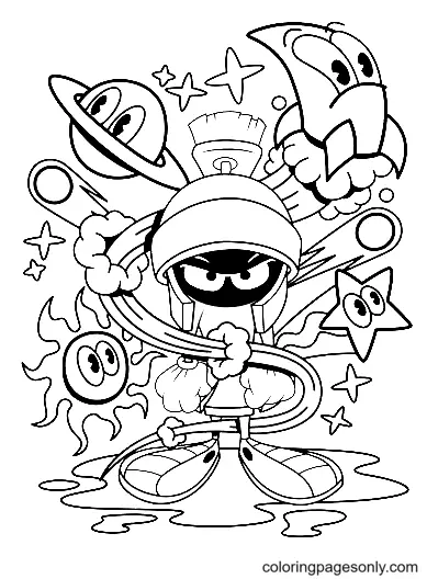 Marvin the Martian Coloring Pages 2