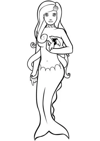 Desenhos de sereia Para Colorir 54