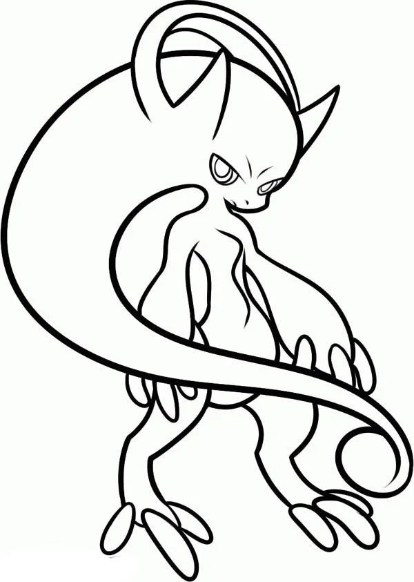 desenho para colorir pokemon mewtwo