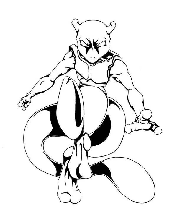 Mewtwo Para Colorear