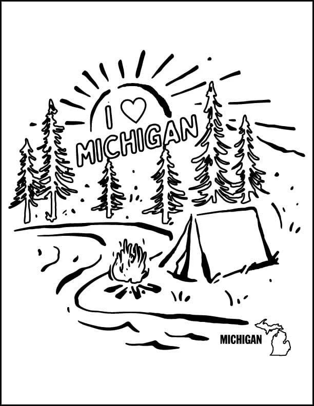 Desenhos de Michigan Para Colorir