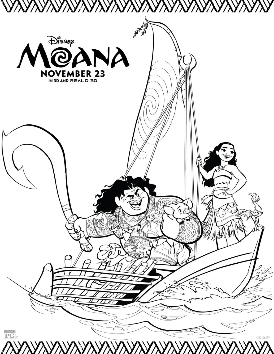 Moana 2 Para Colorir 7