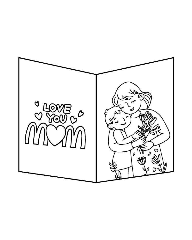 Mother s Day Cards Coloring Pages 2