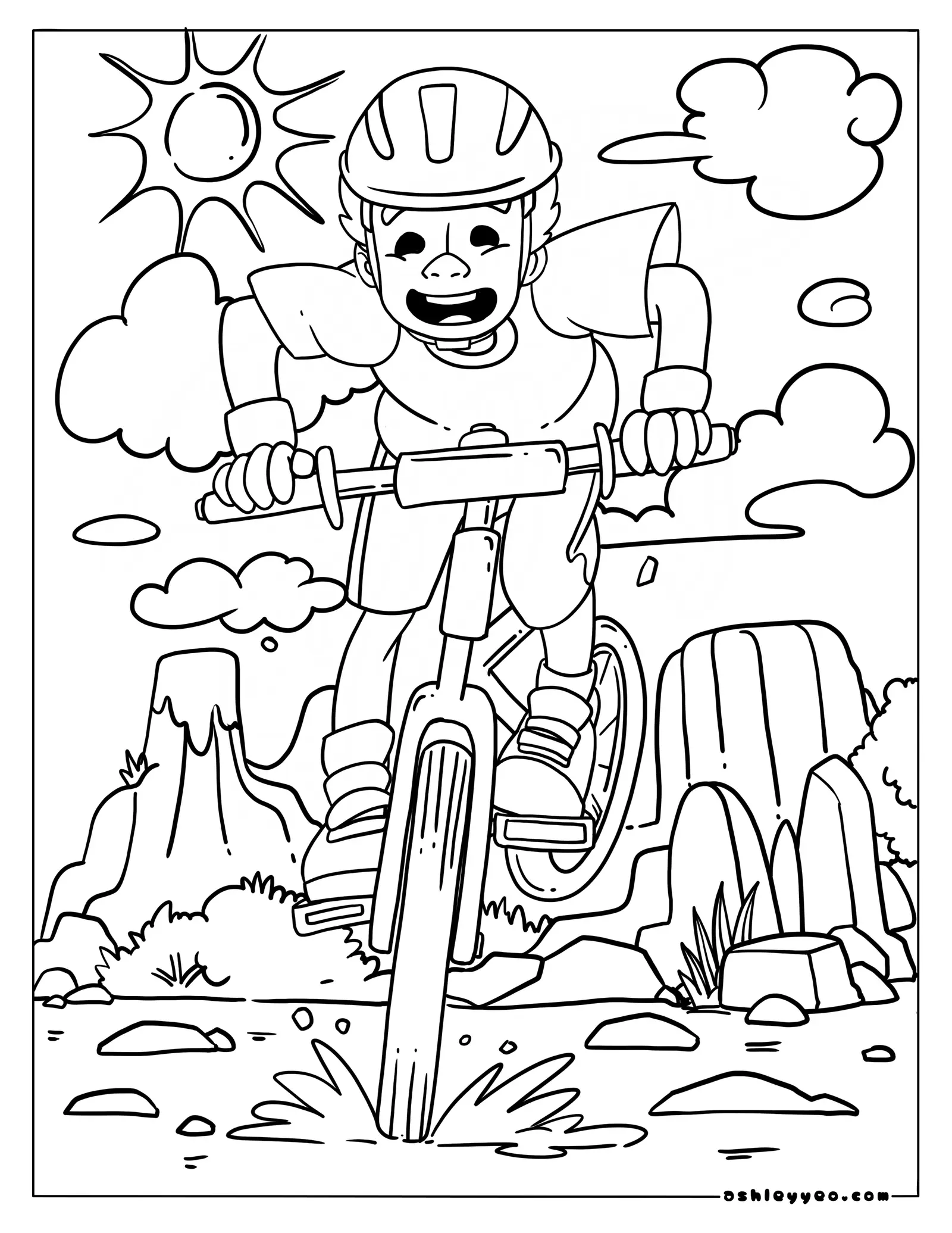 Desenhos de Fazendo Ciclismo Na Montanha Para Colorir