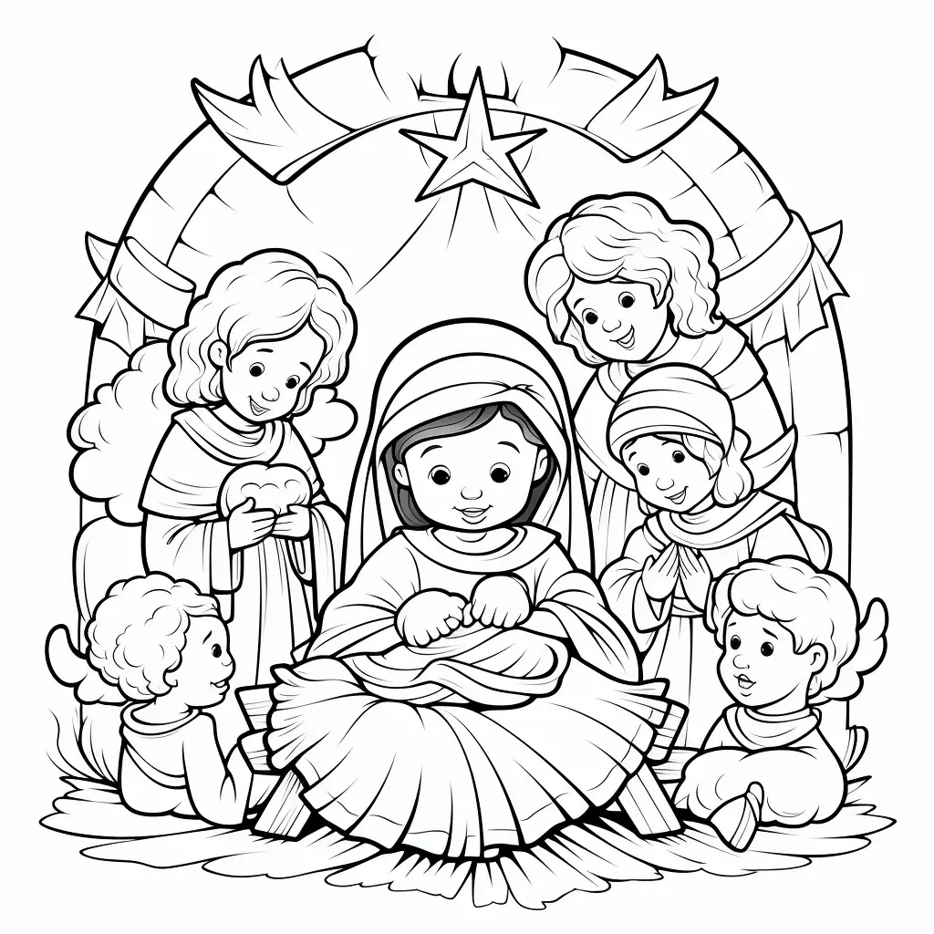 Desenhos de Natividade de Jesus Para Colorir