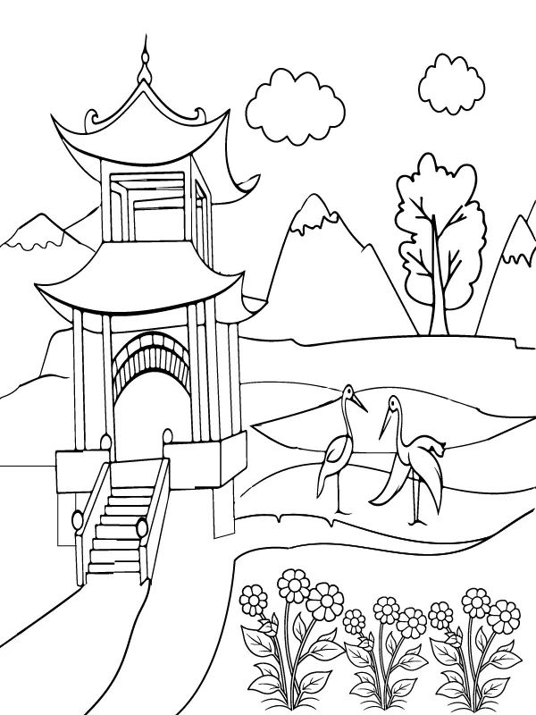 Natural Scenery Coloring Pages 11