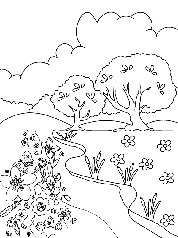 Natural Scenery Coloring Pages 3