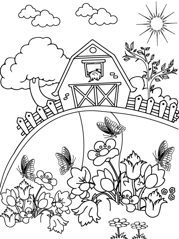 Natural Scenery Coloring Pages 8