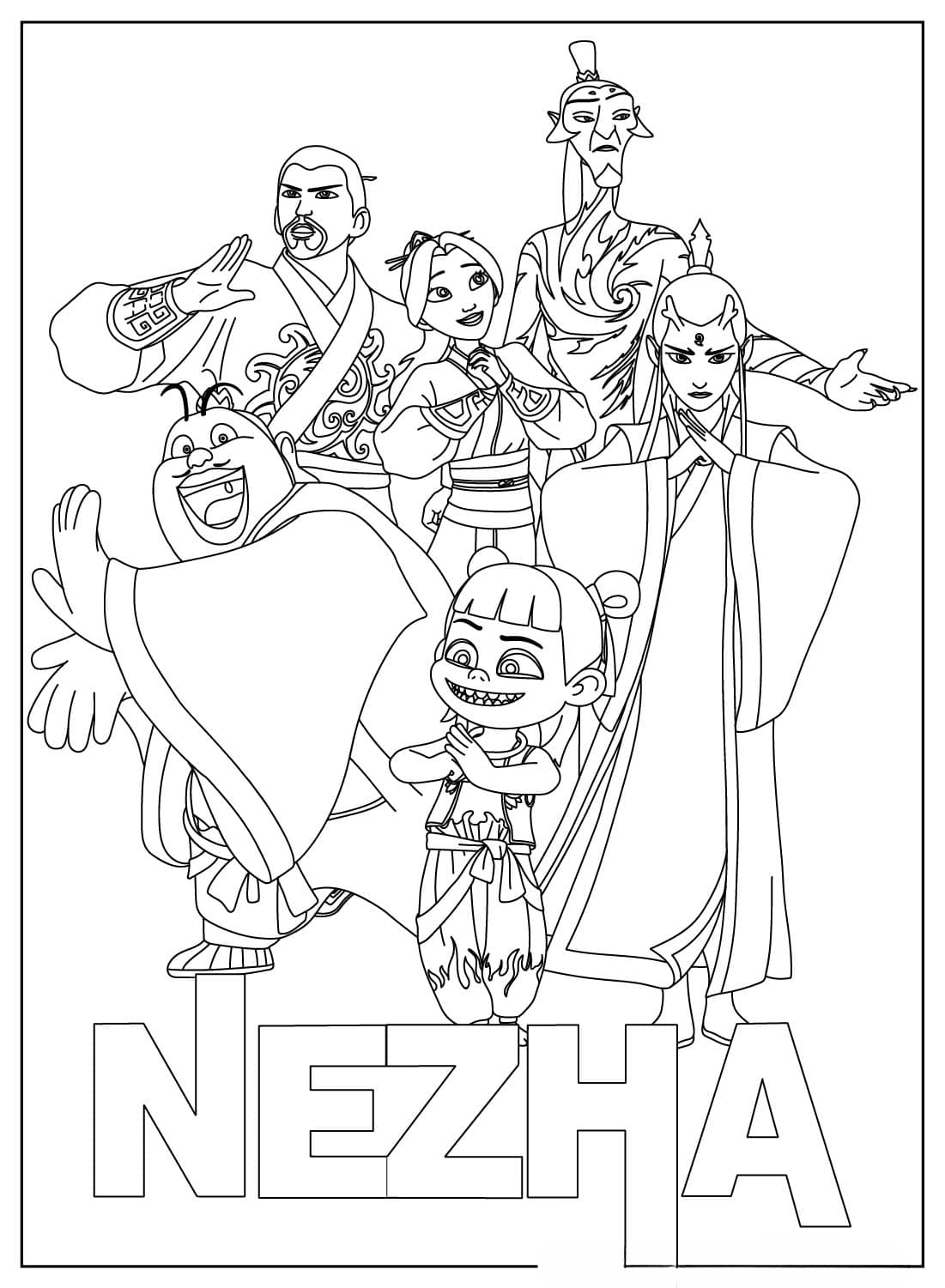 Ne Zha Para Colorir 11