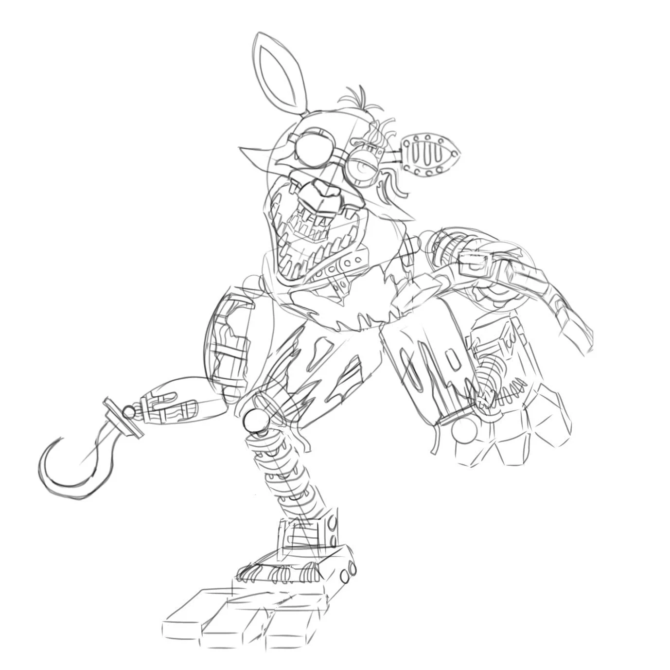 Nightmare Foxy Coloring Pages 10