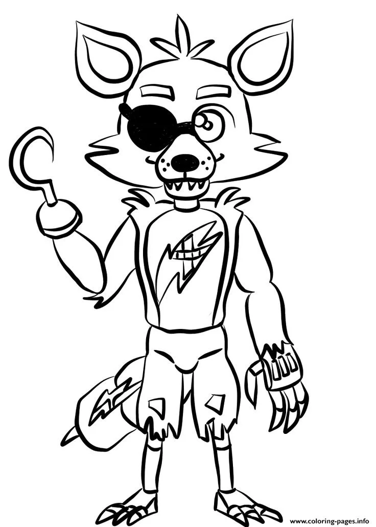 Nightmare Foxy Coloring Pages 7