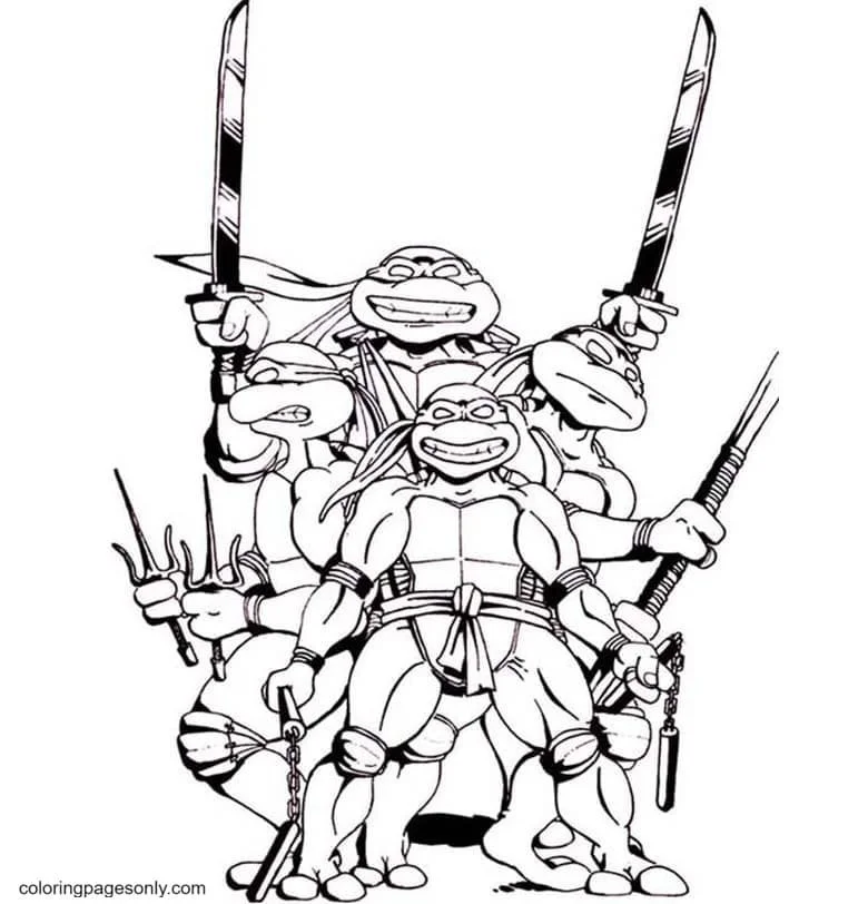 Ninja Turtles Coloring Pages 9