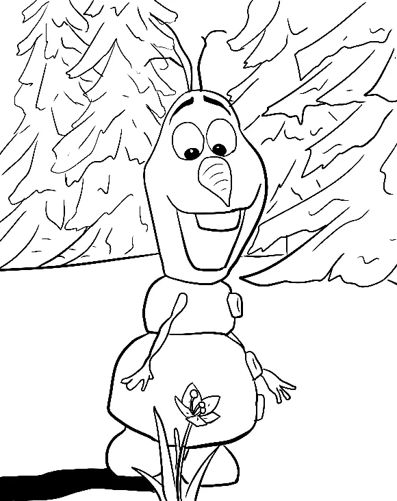 Olaf Para Colorear