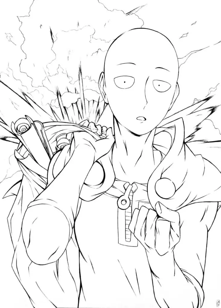 One Punch Man Coloring Pages 49