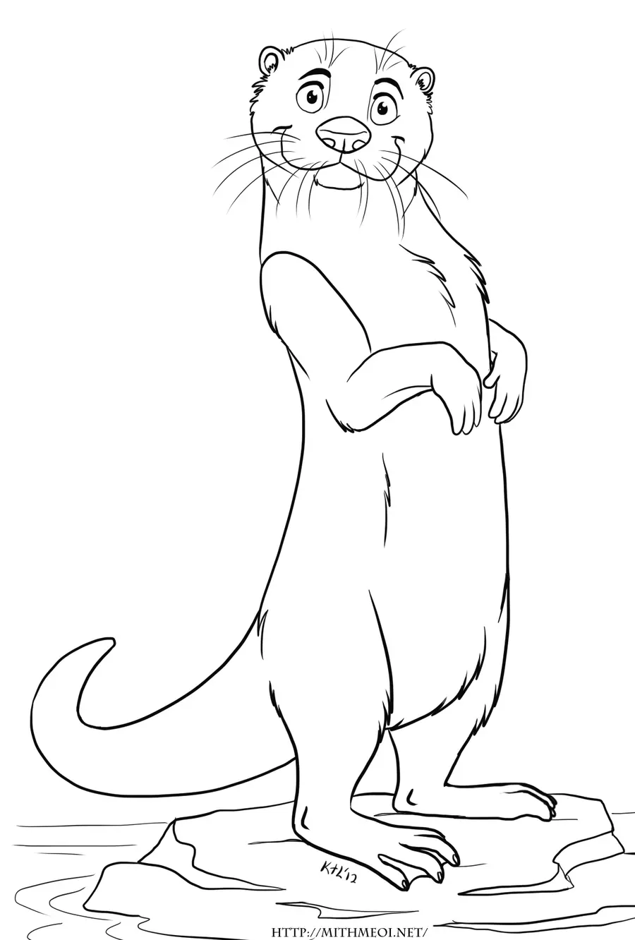 Desenhos de Lontras Para Colorir 64