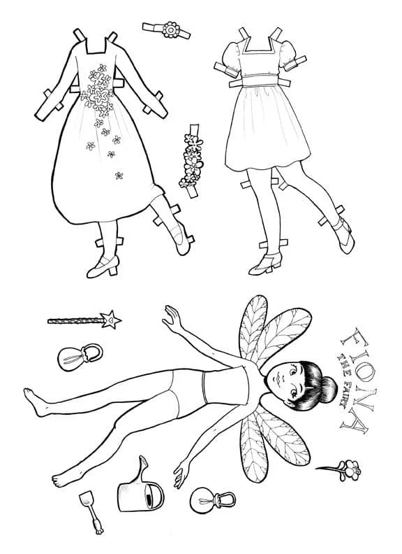 Desenhos de Paper Doll Para Colorir 10