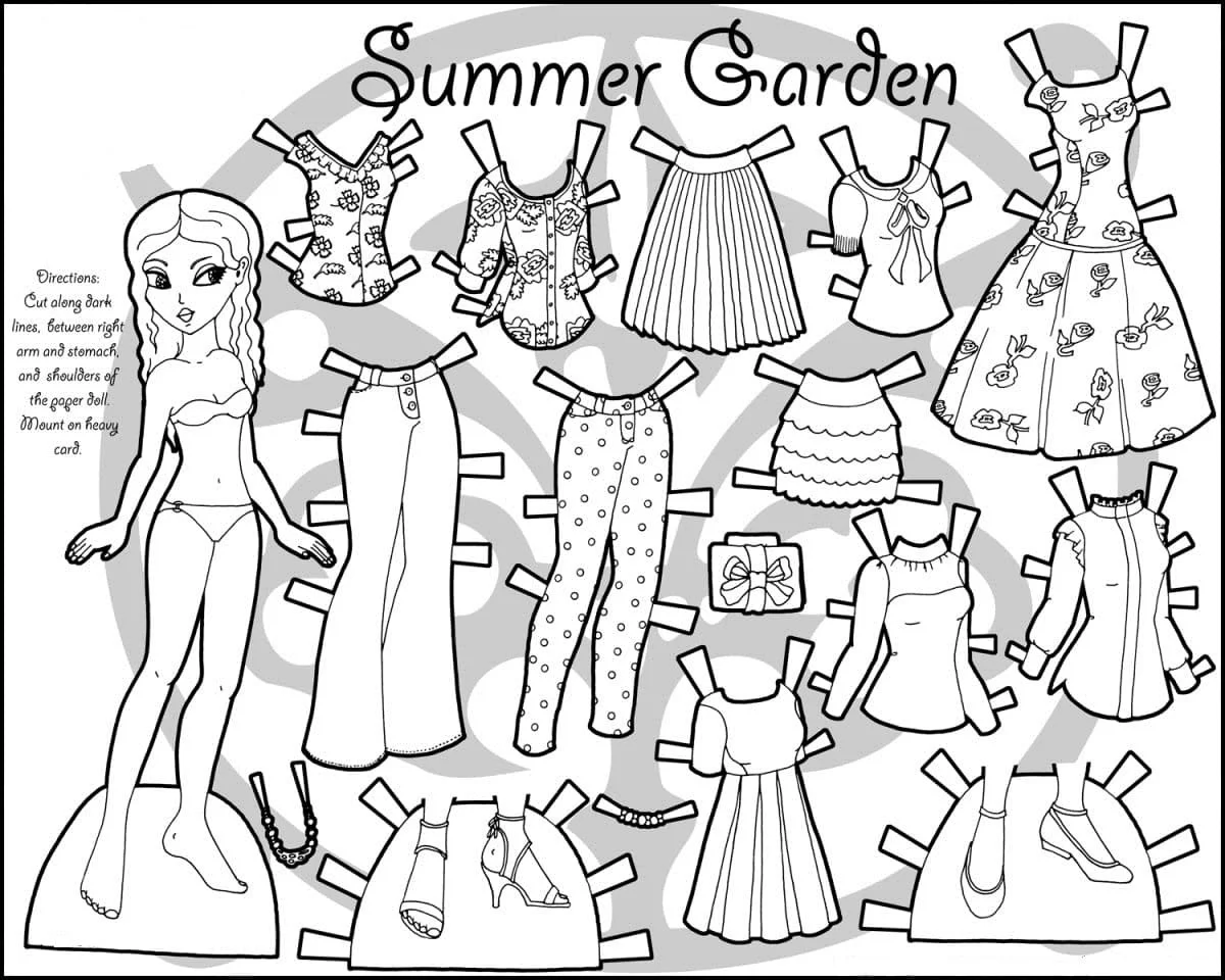 Desenhos de Paper Doll Para Colorir 102