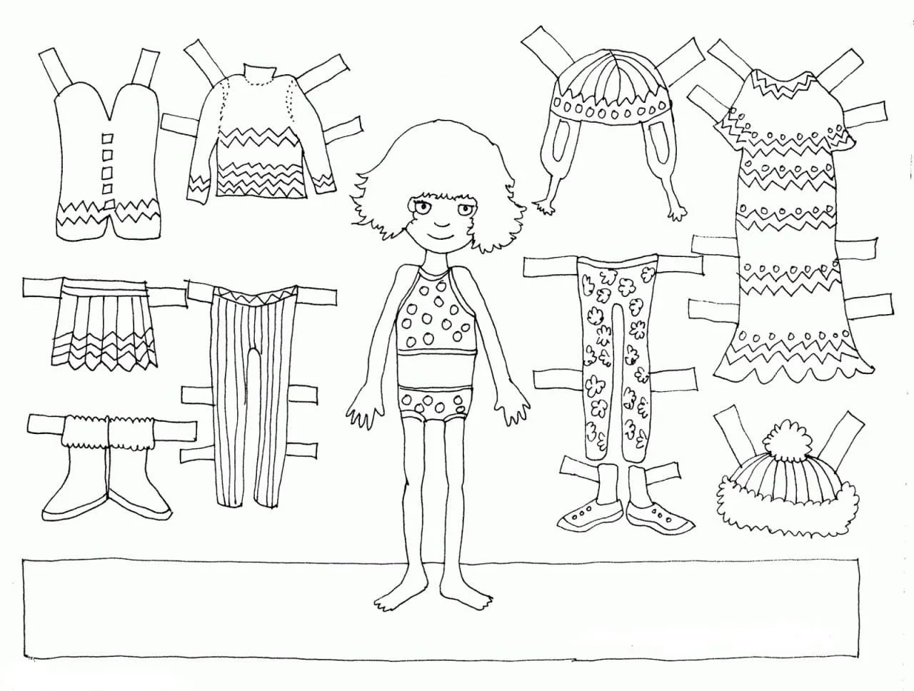 Paper Doll Coloring Pages 106