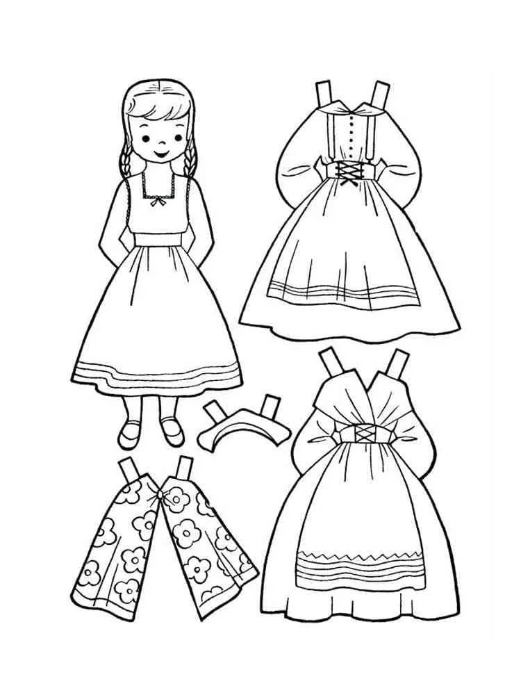 Desenhos de Paper Doll Para Colorir 108