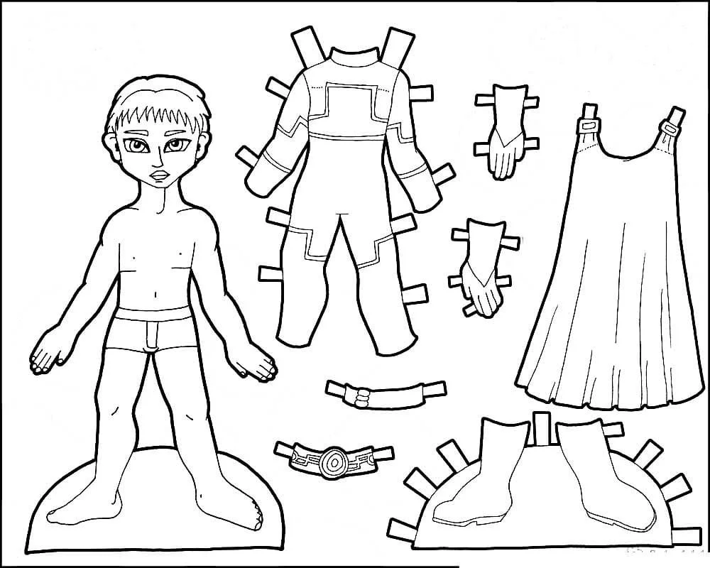 Desenhos de Paper Doll Para Colorir 109