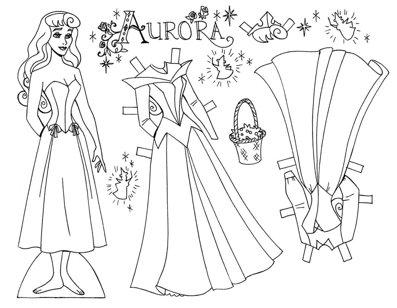 Paper Doll Coloring Pages 12